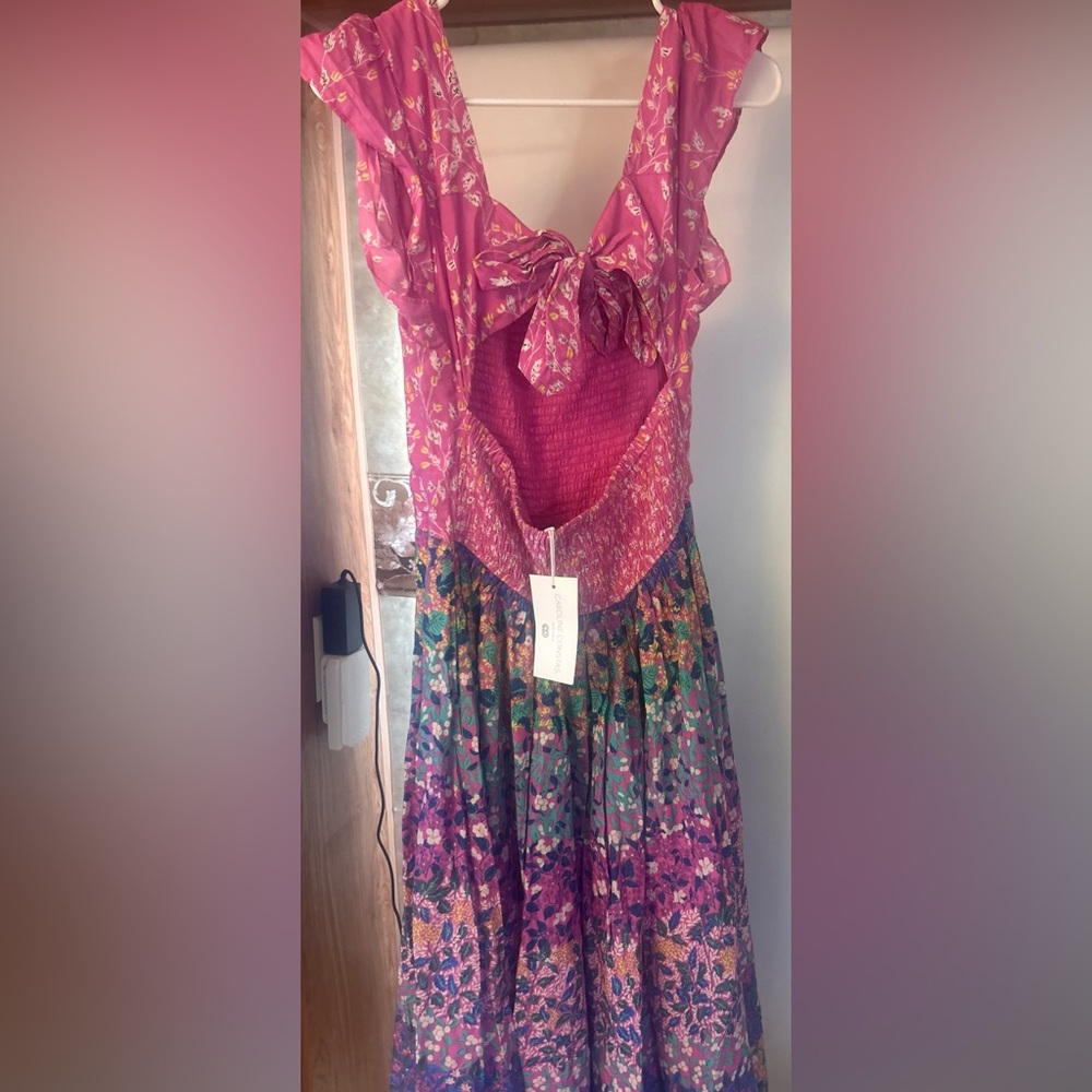 Caroline Constas Pink and Purple Floral Tiered Maxi Dress - Picture 3 of 6
